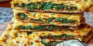 Wrap de Lentejas turcas (rojas) y Espinaca