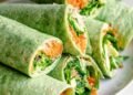 Wrap de espinaca con hummus
