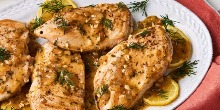 Pollo al limón con eneldo